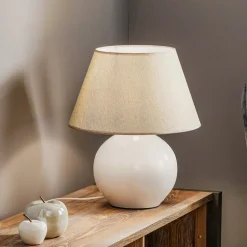 Bordlampe Sfera, højde 53 cm, hvid/grå