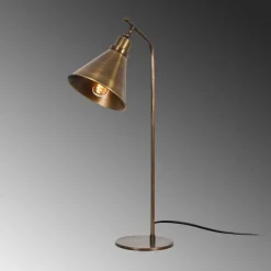 Bordlampe Sivani MR-610, antik guld, metal, højde 50 cm