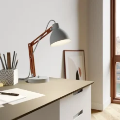 Bordlampe Skansen, justerbar, grå