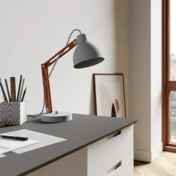 Bordlampe Skansen, justerbar, grå