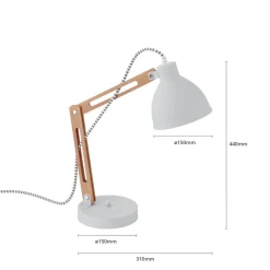 Bordlampe Skansen, justerbar, grå