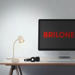 Bordlampe Skriva, beige, metal, GU10, 38 cm, drejelig