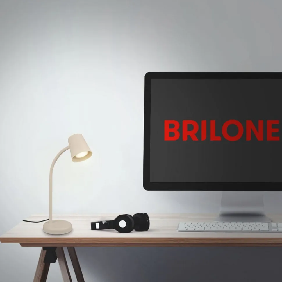 Bordlampe Skriva, beige, metal, GU10, 38 cm, drejelig