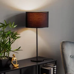 Bordlampe Soho, cylindrisk 56 cm sort/guld