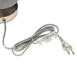 Bordlampen Claire med grå stofskærm