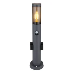 Boston gadelampe med stikkontakter og sensor