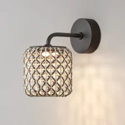 Bover Nans A LED udendørs væglampe, brun, Ø 16,7 cm