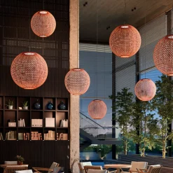 Bover Nans Sphere S/60 LED udendørs pendel rød