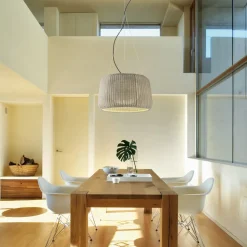 Bover udendørs hængelampe Fora 90, naturhvid/beige