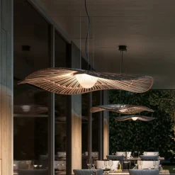 Bover udendørs hængelampe Mediterránia, brun, Ø 105 cm