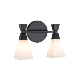 Bowtie væglampe til badeværelset, mat sort, 2 lk