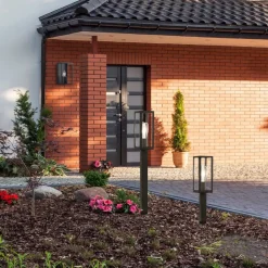 Box sokkellampe af rustfrit stål, sort