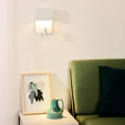 Boxer LED-væglampe med spot, hvid