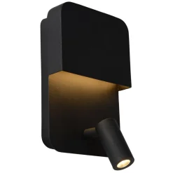 Boxer LED-væglampe med spot, sort