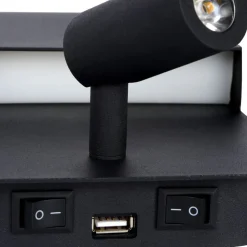 Boxer LED-væglampe med spot, sort