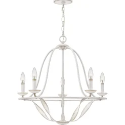 Bradbury 5 lysekrone, fem lys, hvid