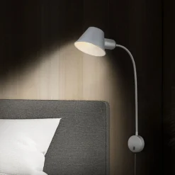 Brello væglampe, rundt vægbeslag, krom