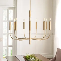 Brianna lysekrone, 9 lyskilder, bruneret messing