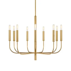 Brianna lysekrone, 9 lyskilder, bruneret messing