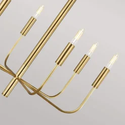 Brianna lysekrone, seks lys, bruneret messing