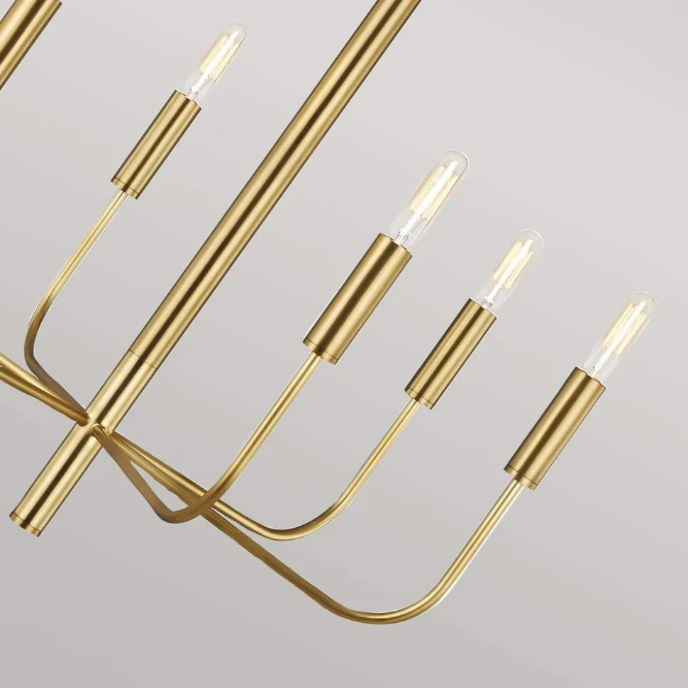 Brianna lysekrone, seks lys, bruneret messing