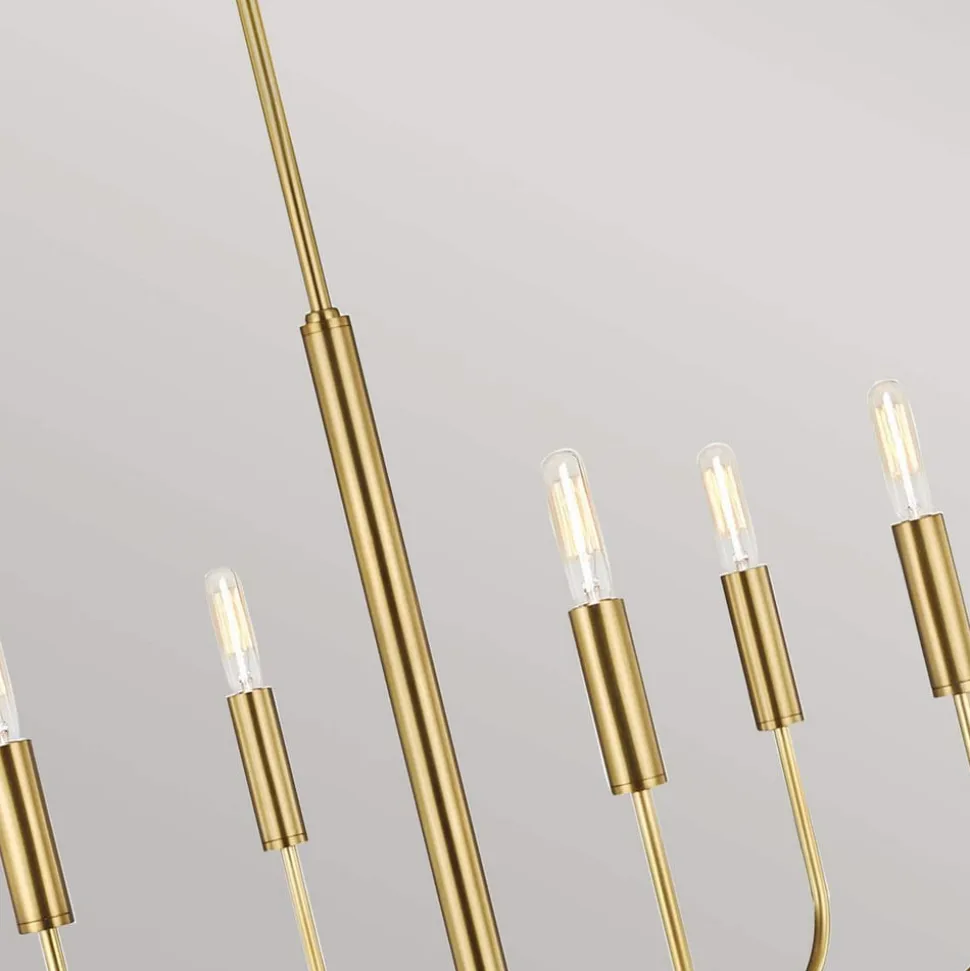 Brianna lysekrone, seks lys, bruneret messing