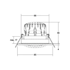 BRUMBERG BB23 indbyg. IP65 RC driver kantet nikkel