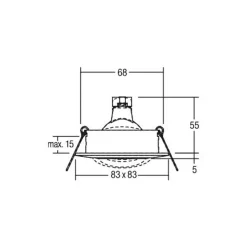 BRUMBERG Breena-S indbygget GX5.3 kantet nikkel mat