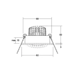 BRUMBERG LED indbygningsspot Tirrel-R, RC, rund driver, mat aluminium