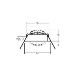 BRUMBERG LED-indbygningsspot BB09, RC, driver rund, stål