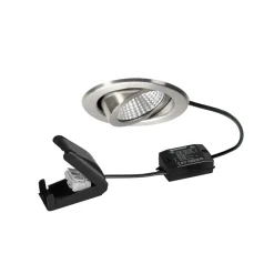 BRUMBERG LED-indbygningsspot BB09 on/off, tilslutningsboks, stål
