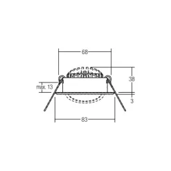 BRUMBERG LED-indbygningsspot BB09 on/off, tilslutningsboks, stål