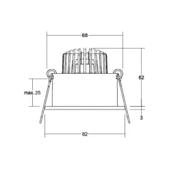 BRUMBERG Tirrel dyb LED indbygningsspot RC, 830, rund, sort