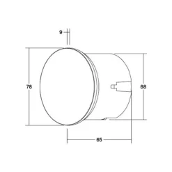 BRUMBERG Wall Kit68 lampe flad rund sort