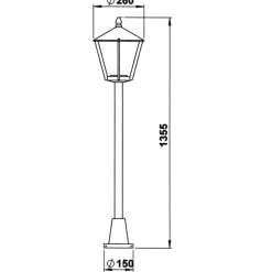 Brun lampemast 677 i herregårdsstil