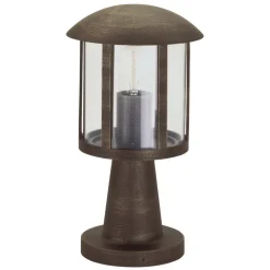 Brun Mads sokkellampe i herregårdsstil