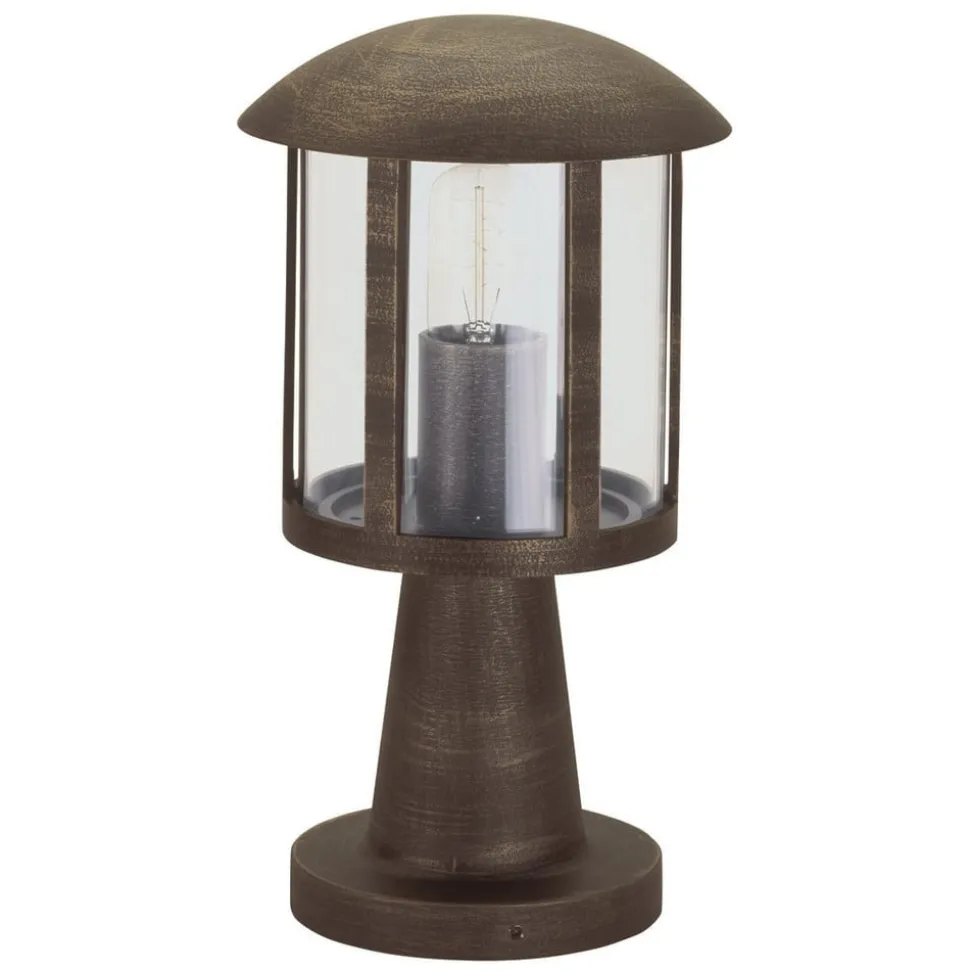 Brun Mads sokkellampe i herregårdsstil