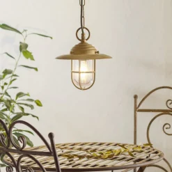 Bruno pendel til udendørs brug, antik messing