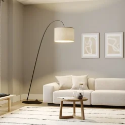 Buelampe Alice med tekstilskærm, kaffe