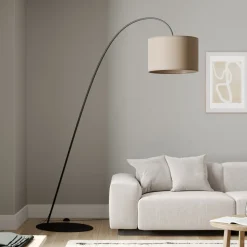 Buelampe Alice med tekstilskærm, kaffe