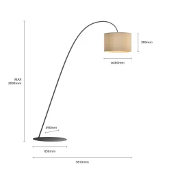 Buelampe Alice med tekstilskærm, kaffe