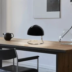 Burano bordlampe, sort, højde 25 cm, glas/metal, E27