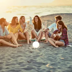 Busso LED-akku-lampe, solar, tusmørkesensor, hvid