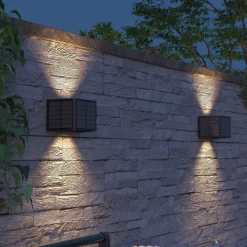 Calex Caserta udendørs LED-væglampe, op/ned, sort