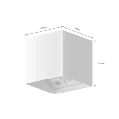 Calex LED-udendørs væglampe med batteri og sensor Volterra, hvid, IP44