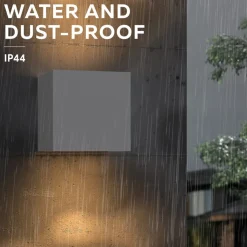 Calex LED-udendørs væglampe med batteri og sensor Volterra, hvid, IP44