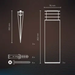 Calex Smart udendørs havestolpe, RGBW, sæt med 3 stk