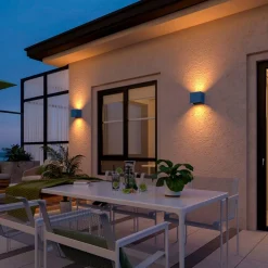 Calex udendørs LED-væglampe Cube, op/ned, højde 10 cm, antracit