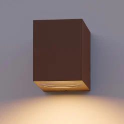 Calex udendørs væglampe GU10, downlight, højde 8 cm, rustbrun