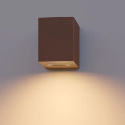 Calex udendørs væglampe GU10, downlight, højde 8 cm, rustbrun